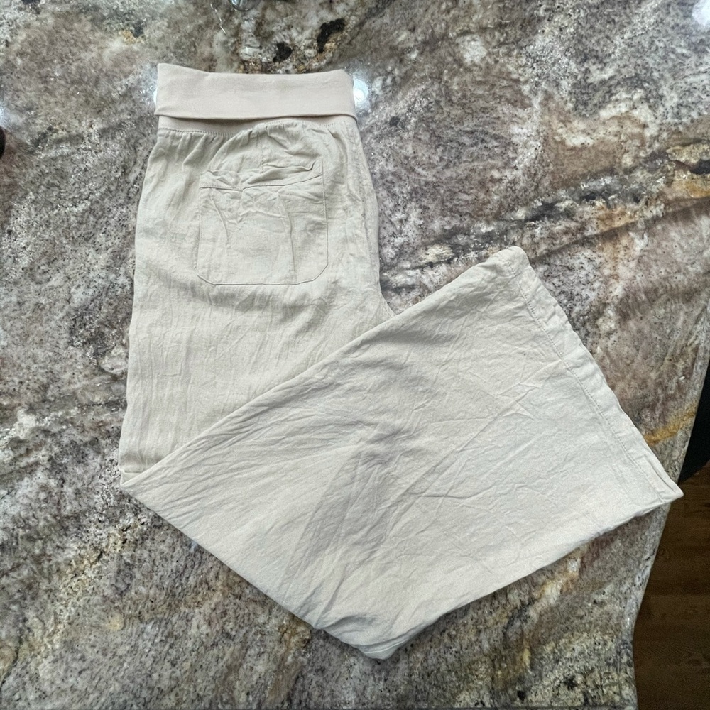 Linen pants with roll down waist!